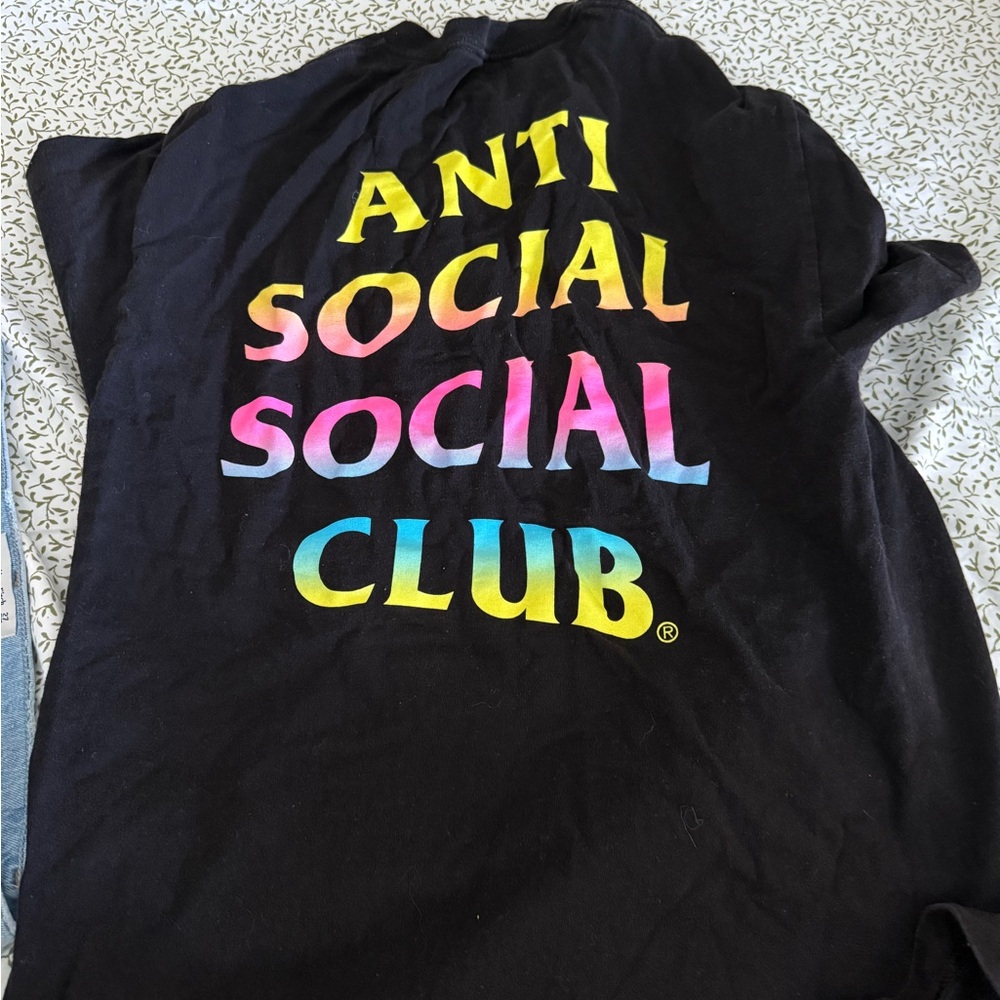 Anti Social Social Club Black Tee with Gradient Logo